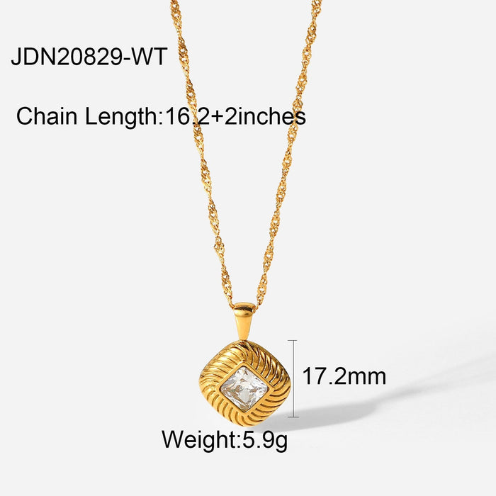 Wholesale yellow stainless steel gold plated necklace JDC-NE-JD363 Necklaces 杰鼎 JDN20829-WT Wholesale Jewelry JoyasDeChina Joyas De China
