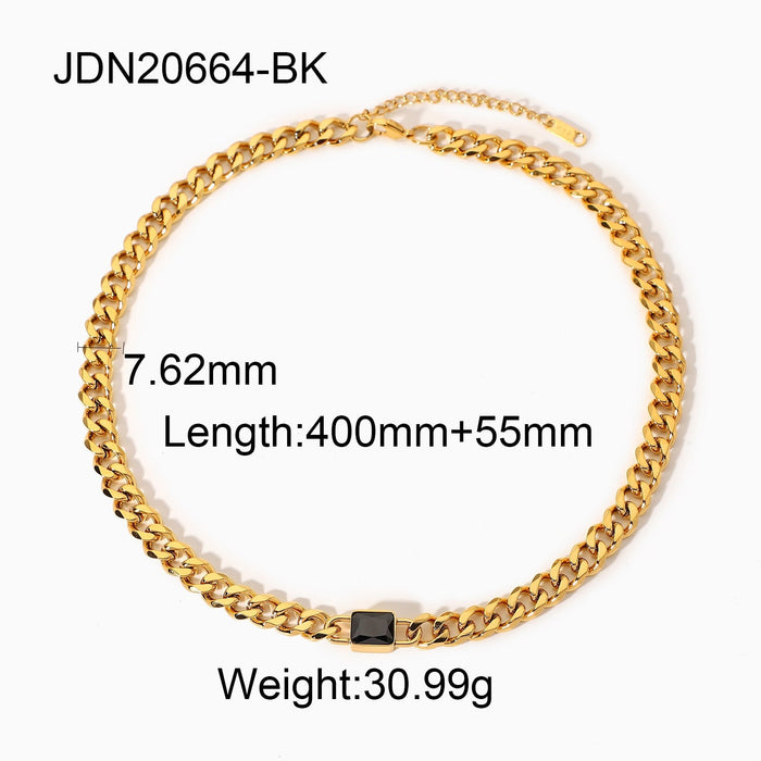 Wholesale yellow stainless steel gold-plated necklace JDC-NE-JD367 Necklaces 杰鼎 JDN20664-BK Wholesale Jewelry JoyasDeChina Joyas De China