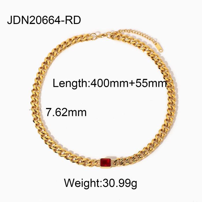 Wholesale yellow stainless steel gold-plated necklace JDC-NE-JD367 Necklaces 杰鼎 JDN20664-RD Wholesale Jewelry JoyasDeChina Joyas De China