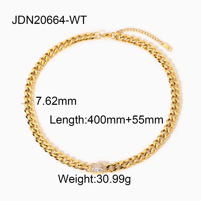Wholesale yellow stainless steel gold-plated necklace JDC-NE-JD367 Necklaces 杰鼎 JDN20664-WT Wholesale Jewelry JoyasDeChina Joyas De China