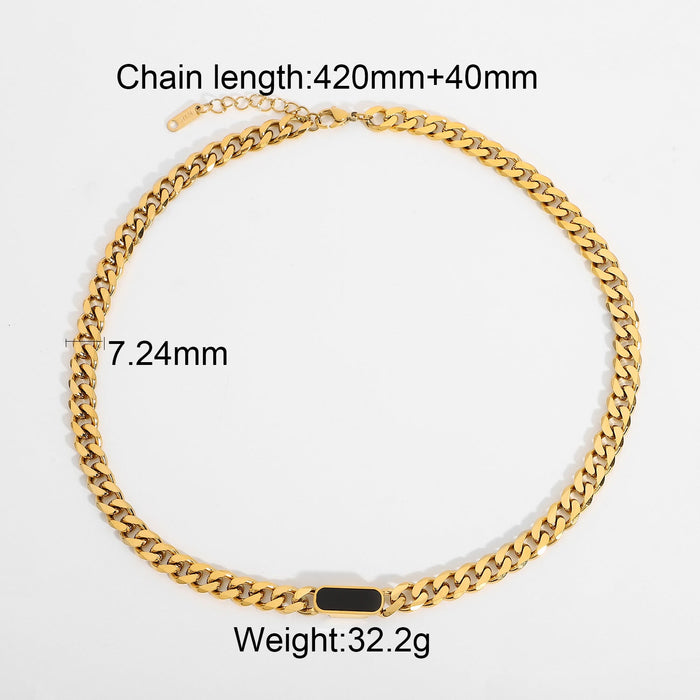 Wholesale yellow stainless steel necklace JDC-NE-JD321 Necklaces 杰鼎 JDN20310-BK Wholesale Jewelry JoyasDeChina Joyas De China