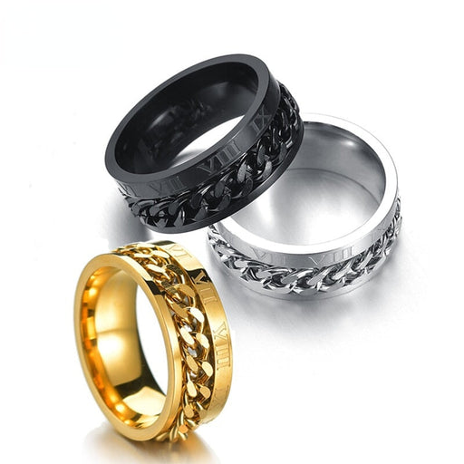 Wholesale Yellow Stainless Steel Turning Ring JDC-RS-RXSFL011 Rings 尚芙乐 Wholesale Jewelry JoyasDeChina Joyas De China