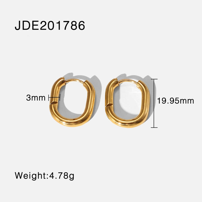 Wholesale yellow stainless steel u-shaped earrings JDC-ES-JD240 Earrings 杰鼎 JDE201786 Wholesale Jewelry JoyasDeChina Joyas De China