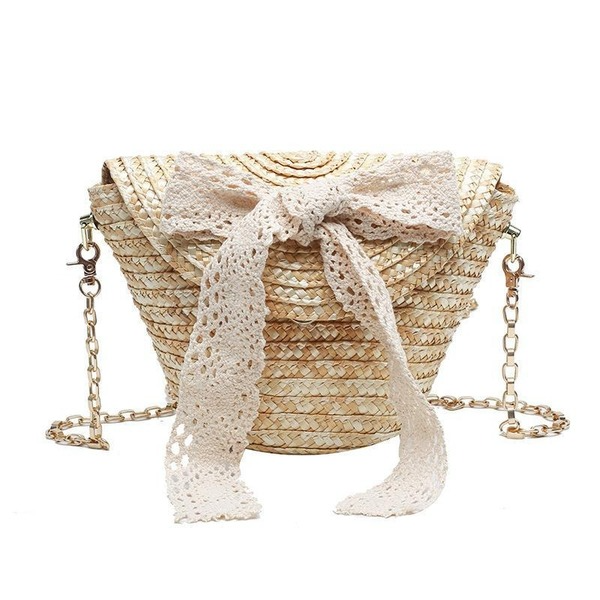 Bulk Jewelry Wholesale yellow straw pearl chain messenger bag JDC-LB-ZM062 Wholesale factory from China YIWU China