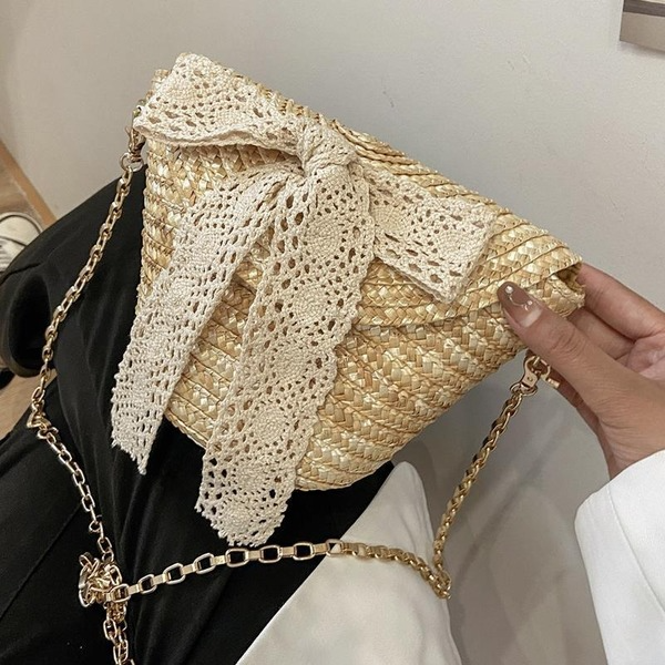 Bulk Jewelry Wholesale yellow straw pearl chain messenger bag JDC-LB-ZM062 Wholesale factory from China YIWU China