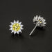Wholesale yellow sunflower silver plated diamond stud earrings JDC-ES-BZ019 Earrings 标志 Wholesale Jewelry JoyasDeChina Joyas De China