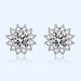 Wholesale yellow sunflower silver plated diamond stud earrings JDC-ES-BZ019 Earrings 标志 White Wholesale Jewelry JoyasDeChina Joyas De China