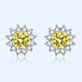 Wholesale yellow sunflower silver plated diamond stud earrings JDC-ES-BZ019 Earrings 标志 yellow Wholesale Jewelry JoyasDeChina Joyas De China