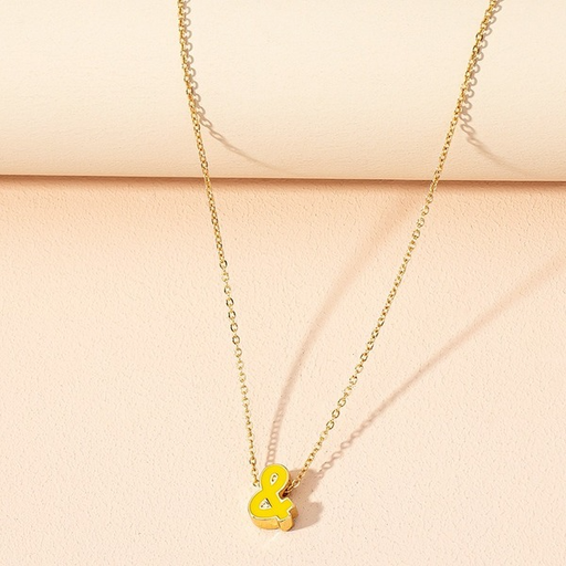 Wholesale yellow symbol pendant alloy necklaces JDC-NE-AYN077 necklaces JoyasDeChina Wholesale Jewelry JoyasDeChina Joyas De China