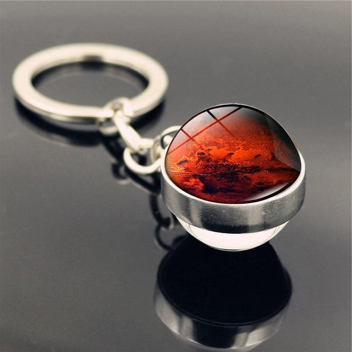 Wholesale Zinc Alloy Glass Galaxy Nebula Glass Ball Keychain JDC-KC-Hengx002 Keychains 横湘 PSXL001135-4- Mars Wholesale Jewelry JoyasDeChina Joyas De China