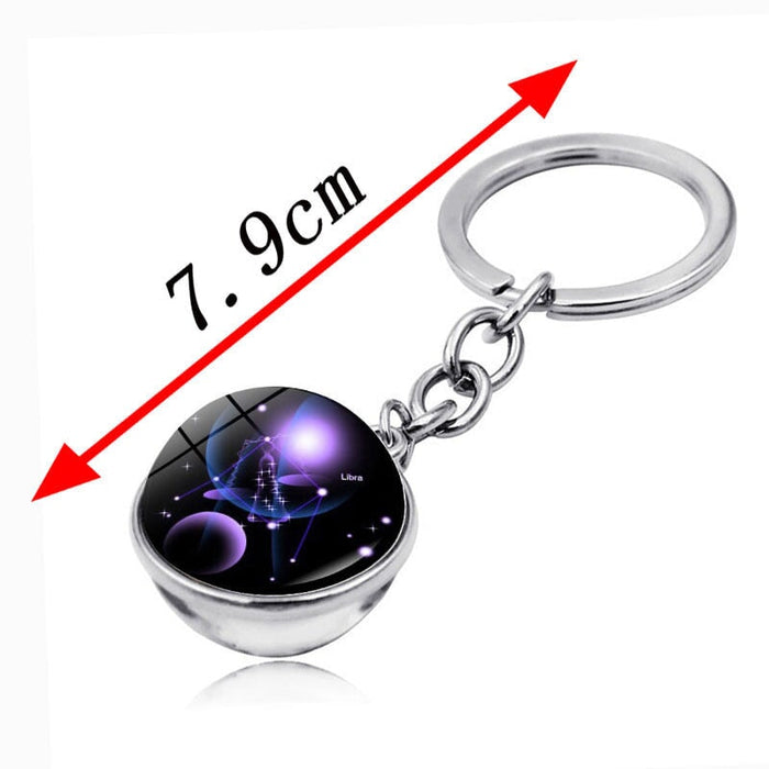 Wholesale Zinc Alloy Glass Zodiac Keychain JDC-KC-Hengx003 Keychains 横湘 Wholesale Jewelry JoyasDeChina Joyas De China
