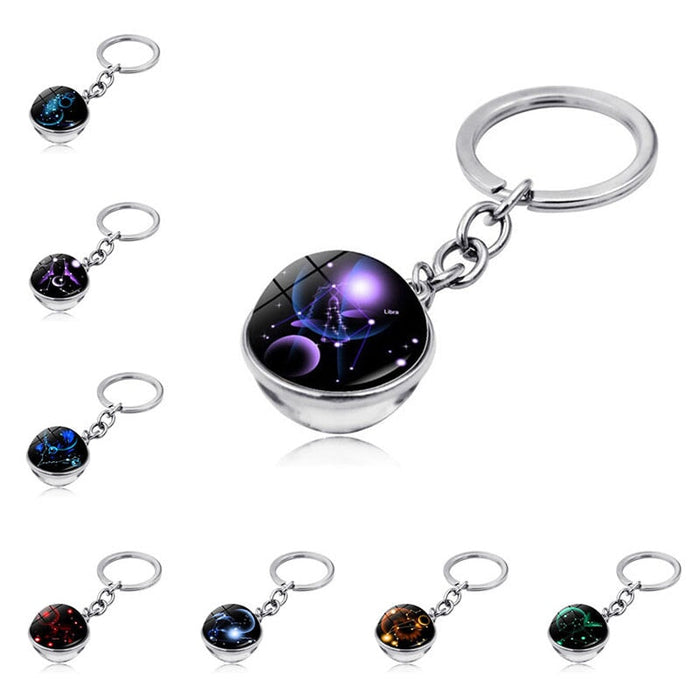 Wholesale Zinc Alloy Glass Zodiac Keychain JDC-KC-Hengx003 Keychains 横湘 Wholesale Jewelry JoyasDeChina Joyas De China