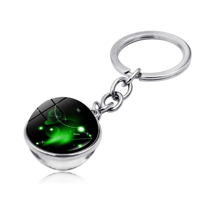 Wholesale Zinc Alloy Glass Zodiac Keychain JDC-KC-Hengx003 Keychains 横湘 PSXL00244-11-Aries Wholesale Jewelry JoyasDeChina Joyas De China
