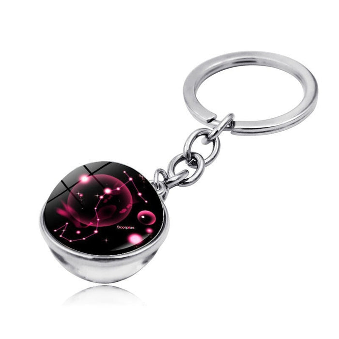 Wholesale Zinc Alloy Glass Zodiac Keychain JDC-KC-Hengx003 Keychains 横湘 PSXL00244-12-Scorpio Wholesale Jewelry JoyasDeChina Joyas De China