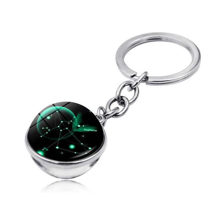 Wholesale Zinc Alloy Glass Zodiac Keychain JDC-KC-Hengx003 Keychains 横湘 PSXL00244-8-Sagittarius Wholesale Jewelry JoyasDeChina Joyas De China