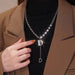 Wholesale zircon alphabet alloy necklaces JDC-NE-BY056 Necklaces 宝钰 Wholesale Jewelry JoyasDeChina Joyas De China