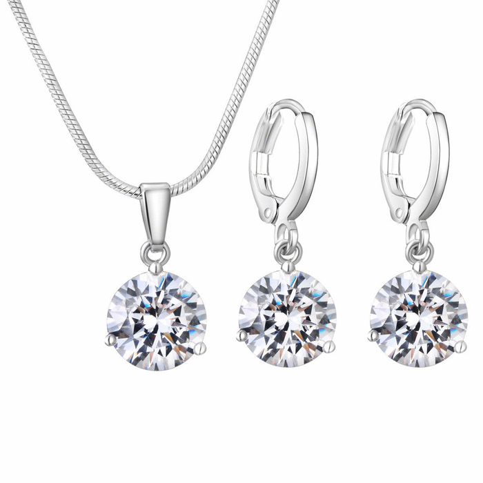 Wholesale Zircon Artificial Stone Necklace Earring Set MOQ≥2 JDC-NE-Kas005 Necklaces 卡诗 Wholesale Jewelry JoyasDeChina Joyas De China