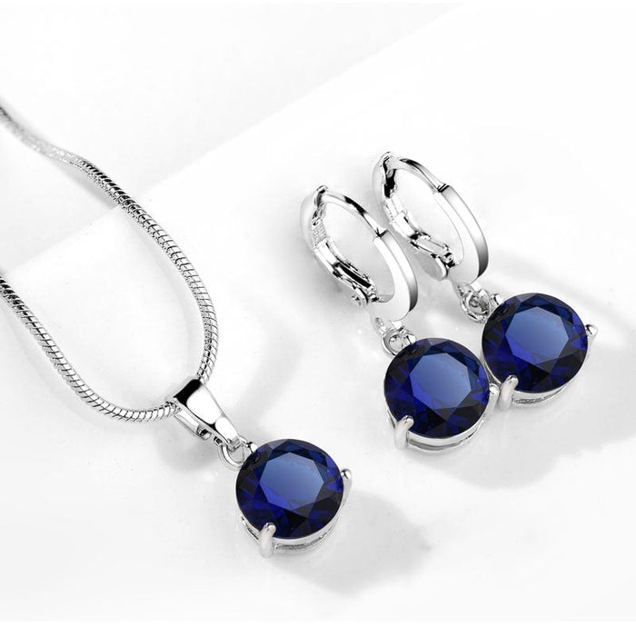 Wholesale Zircon Artificial Stone Necklace Earring Set MOQ≥2 JDC-NE-Kas005 Necklaces 卡诗 Wholesale Jewelry JoyasDeChina Joyas De China