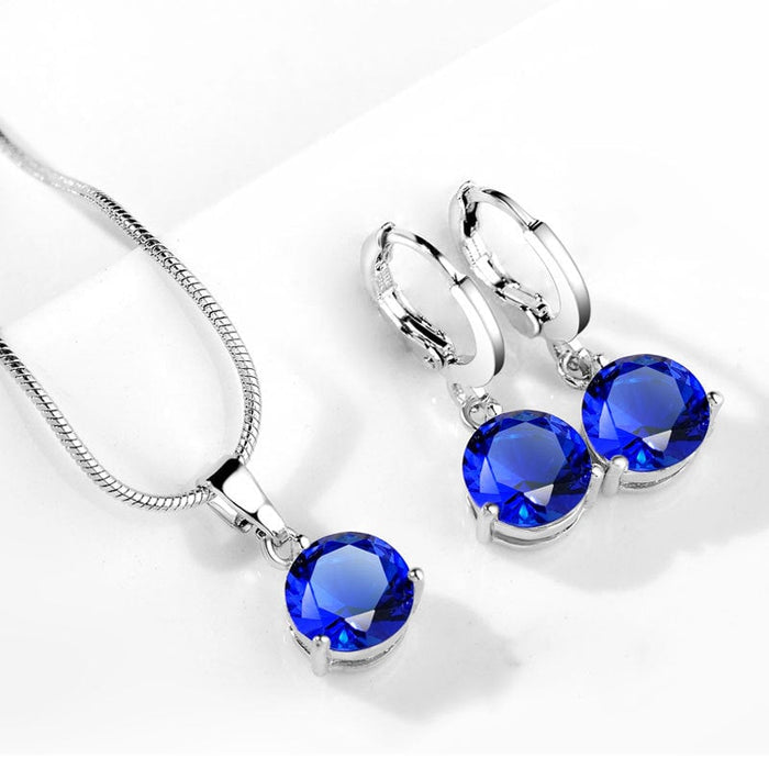 Wholesale Zircon Artificial Stone Necklace Earring Set MOQ≥2 JDC-NE-Kas005 Necklaces 卡诗 Wholesale Jewelry JoyasDeChina Joyas De China