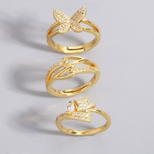 Wholesale Zircon Butterfly Electroplating Copper Rings JDC-RS-AS275 Rings JoyasDeChina Wholesale Jewelry JoyasDeChina Joyas De China