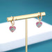 Wholesale zircon color Love Earrings JDC-ES-NM009 Earrings 诺铭 Wholesale Jewelry JoyasDeChina Joyas De China