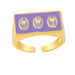 Wholesale Zircon Copper Color Open Rings JDC-RS-AS262 Rings JoyasDeChina purple adjustable Wholesale Jewelry JoyasDeChina Joyas De China