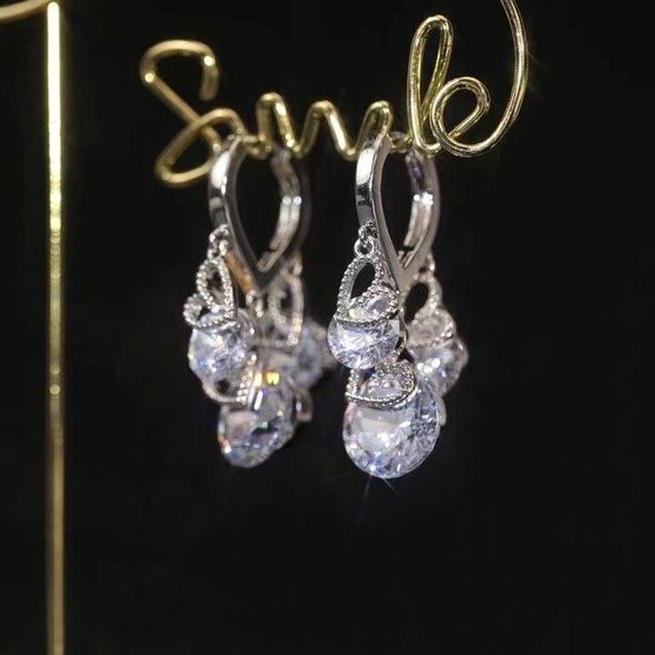 Wholesale zircon copper earrings JDC-ES-XuF030 Earrings 旭帆 Wholesale Jewelry JoyasDeChina Joyas De China