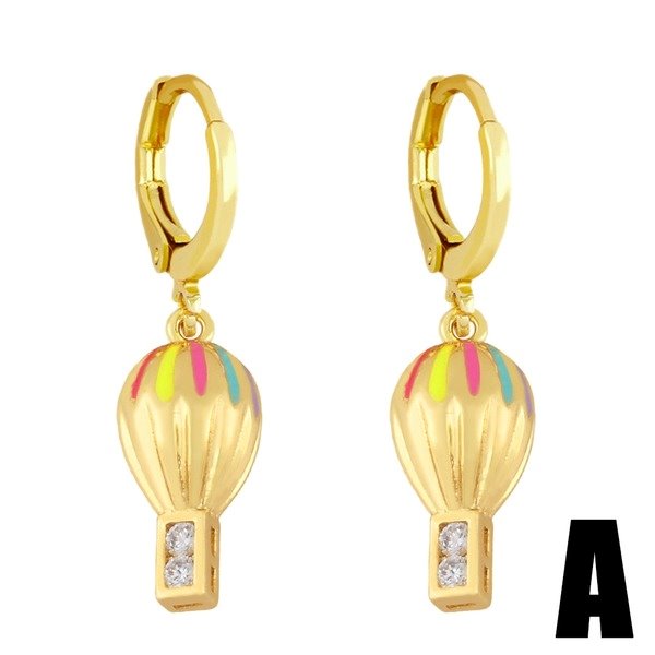 Wholesale Zircon Copper Plated 18K Gold Ball Earrings JDC-ES-AS-016 Earrings 翱?N Wholesale Jewelry JoyasDeChina Joyas De China