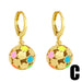 Wholesale Zircon Copper Plated 18K Gold Ball Earrings JDC-ES-AS-016 Earrings 翱?N C Wholesale Jewelry JoyasDeChina Joyas De China
