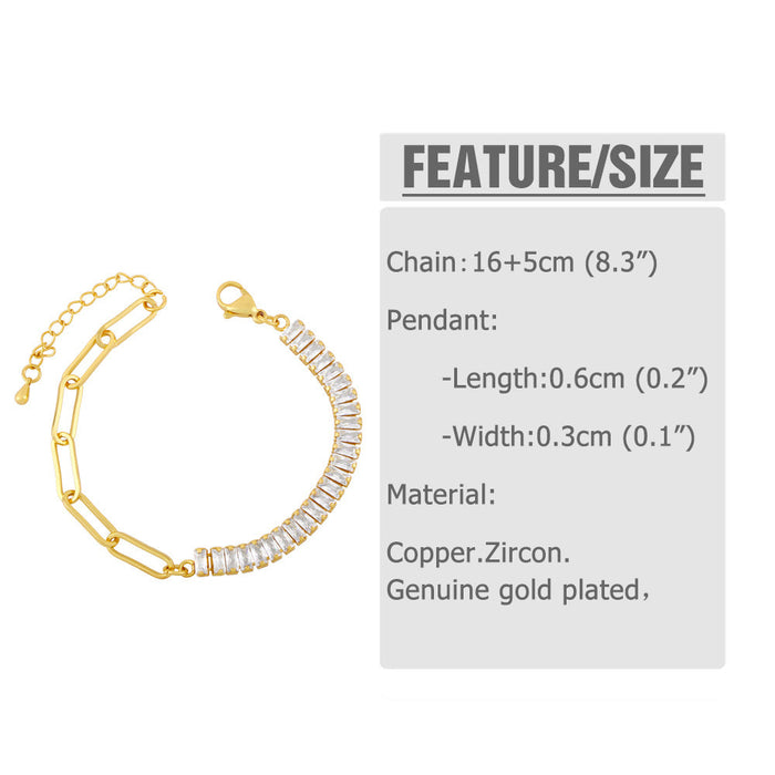 Wholesale Zircon Copper Plated 18K Gold Bracelet JDC-BT-AS-019 Bracelet 翱�N Wholesale Jewelry JoyasDeChina Joyas De China