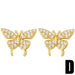 Wholesale Zircon Copper Plated 18k Gold Butterfly Stud Earrings JDC-ES-AS-006 Earrings 翱?N D Wholesale Jewelry JoyasDeChina Joyas De China