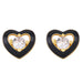Wholesale Zircon Copper Plated 18k Gold Hollow Heart Shaped Earrings JDC-ES-AS-027 Earrings 翱?N black Wholesale Jewelry JoyasDeChina Joyas De China
