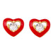 Wholesale Zircon Copper Plated 18k Gold Hollow Heart Shaped Earrings JDC-ES-AS-027 Earrings 翱?N red Wholesale Jewelry JoyasDeChina Joyas De China