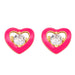 Wholesale Zircon Copper Plated 18k Gold Hollow Heart Shaped Earrings JDC-ES-AS-027 Earrings 翱?N rose red Wholesale Jewelry JoyasDeChina Joyas De China