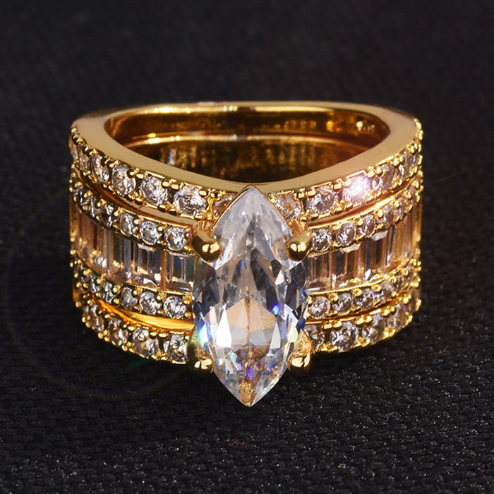 Wholesale Zircon Copper Rings JDC-RS-ZhenR002 Rings 臻荣 gold 6 Wholesale Jewelry JoyasDeChina Joyas De China