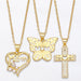 Wholesale zircon cross heart butterfly mother's day necklace JDC-NE-AOS015 Necklaces 翱昇 Wholesale Jewelry JoyasDeChina Joyas De China