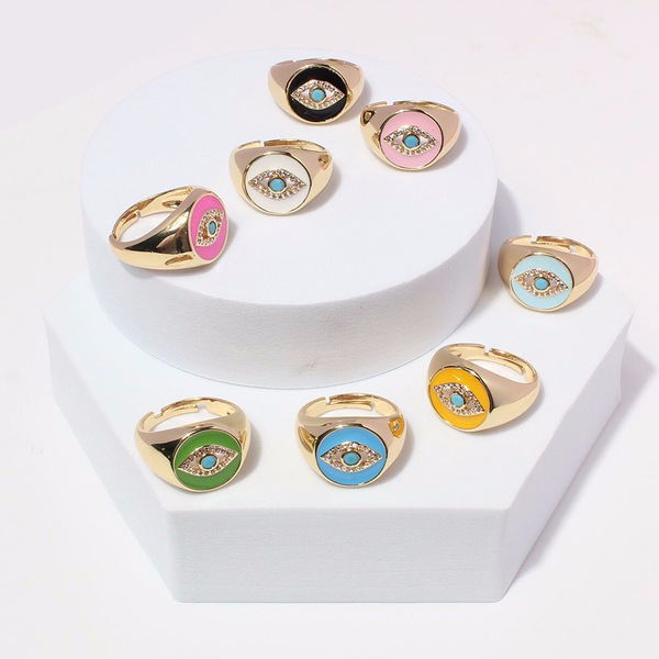 Wholesale Zircon Devil's Eye Copper Rings JDC-RS-TC006 Rings JoyasDeChina Wholesale Jewelry JoyasDeChina Joyas De China