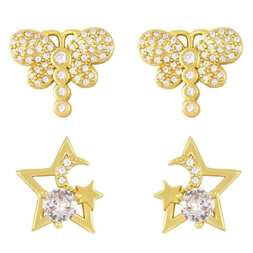 Wholesale zircon Dragonfly Gold Earrings JDC-ES-AS060 Earrings 翱?N Wholesale Jewelry JoyasDeChina Joyas De China