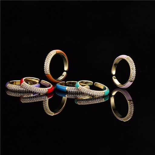 Wholesale zircon electroplated copper adjustable rings JDC-RS-AG201 Rings JoyasDeChina Wholesale Jewelry JoyasDeChina Joyas De China