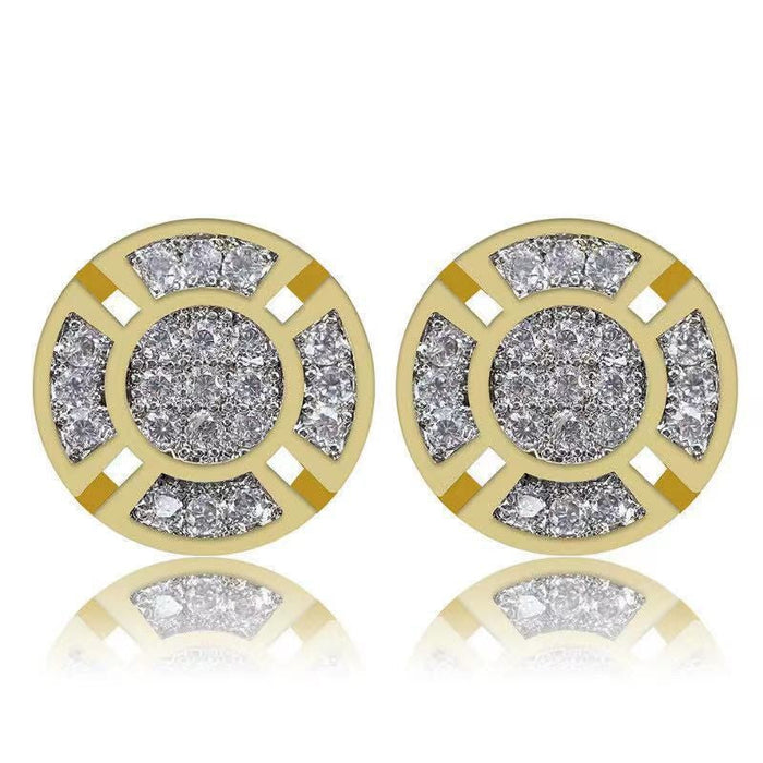 Wholesale zircon electroplated metal earrings JDC-ES-WN010 Earrings 薇妮 AER025 Wholesale Jewelry JoyasDeChina Joyas De China