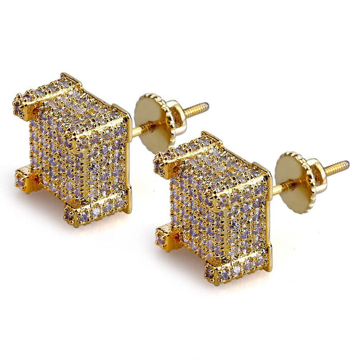 Wholesale zircon electroplated metal earrings JDC-ES-WN010 Earrings 薇妮 AER139gold Wholesale Jewelry JoyasDeChina Joyas De China
