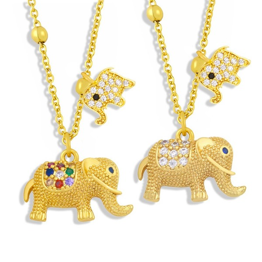 Wholesale Zircon Elephant Pendant Necklaces JDC-NE-AS507 Necklaces JoyasDeChina Wholesale Jewelry JoyasDeChina Joyas De China