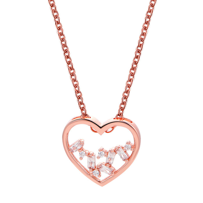 Wholesale Zircon Heart pendant necklace JDC-NE-D728 necklace JoyasDeChina 01 Rose Gold Wholesale Jewelry JoyasDeChina Joyas De China