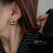 Wholesale zircon lattice alloy earrings JDC-ES-BY084 Earrings 宝钰 Wholesale Jewelry JoyasDeChina Joyas De China