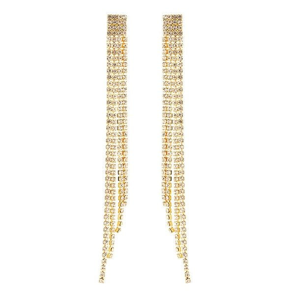 Wholesale zircon long tassel alloy earrings JDC-ES-A090 Earrings 妙雅 Wholesale Jewelry JoyasDeChina Joyas De China