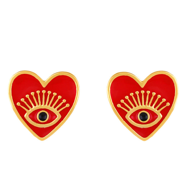 Wholesale zircon Love Earrings JDC-ES-AS070 Earrings 翱?N red Wholesale Jewelry JoyasDeChina Joyas De China