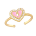 Wholesale zircon love heart lock shape copper plating rings JDC-RS-AS289 Rings JoyasDeChina Wholesale Jewelry JoyasDeChina Joyas De China