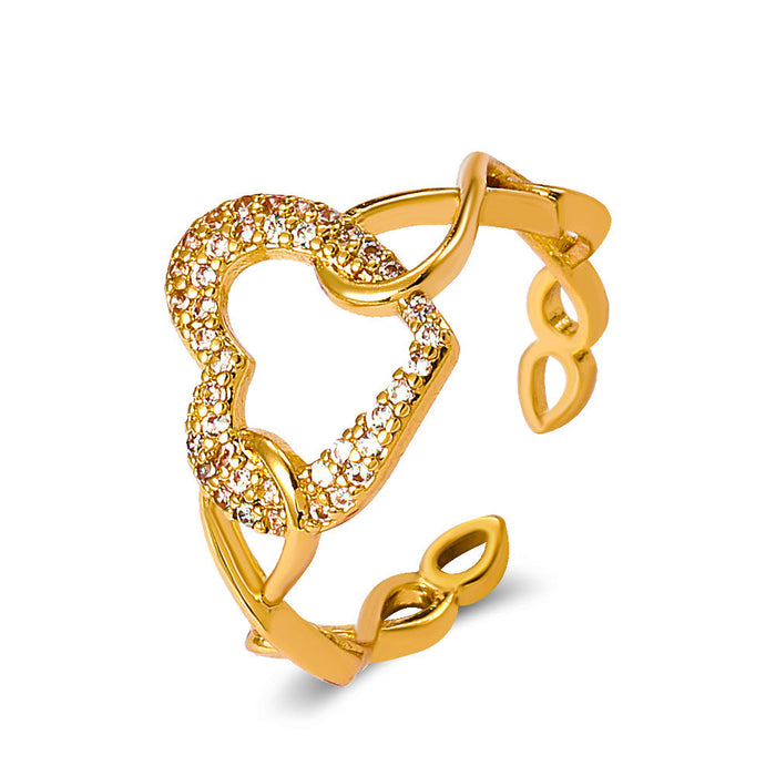 Wholesale zircon love ring JDC-RS-A410 Rings JoyasDeChina 01kc gold g-542 Average code Wholesale Jewelry JoyasDeChina Joyas De China