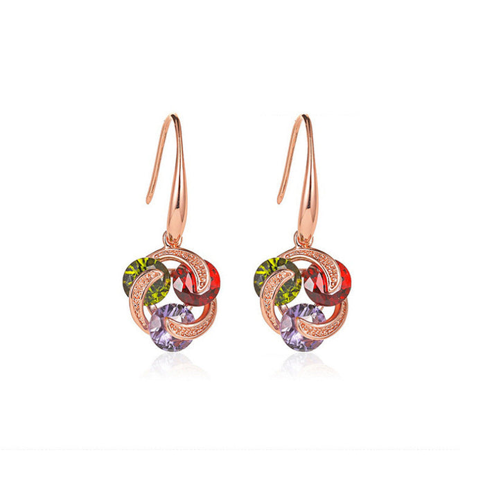 Wholesale Zircon Metal Earrings JDC-ES-WN018 Earrings 薇妮 AER592 Wholesale Jewelry JoyasDeChina Joyas De China