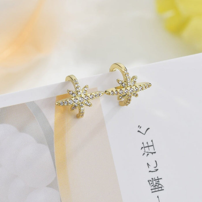 Wholesale Zircon Meteor Ear Clip JDC-ES-ChiH013 Earrings 池豪 golden Wholesale Jewelry JoyasDeChina Joyas De China